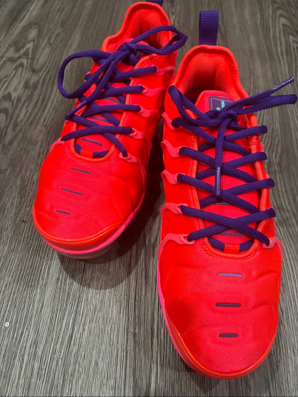 Nike Air Max Hot Pink Athletic Sneakers with Purple Laces